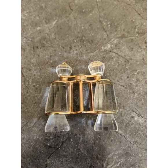 DILLARD’S Trimmings Christmas‎ Ornament Binoculars Crystal Gold VINTAGE - Picture 1 of 5